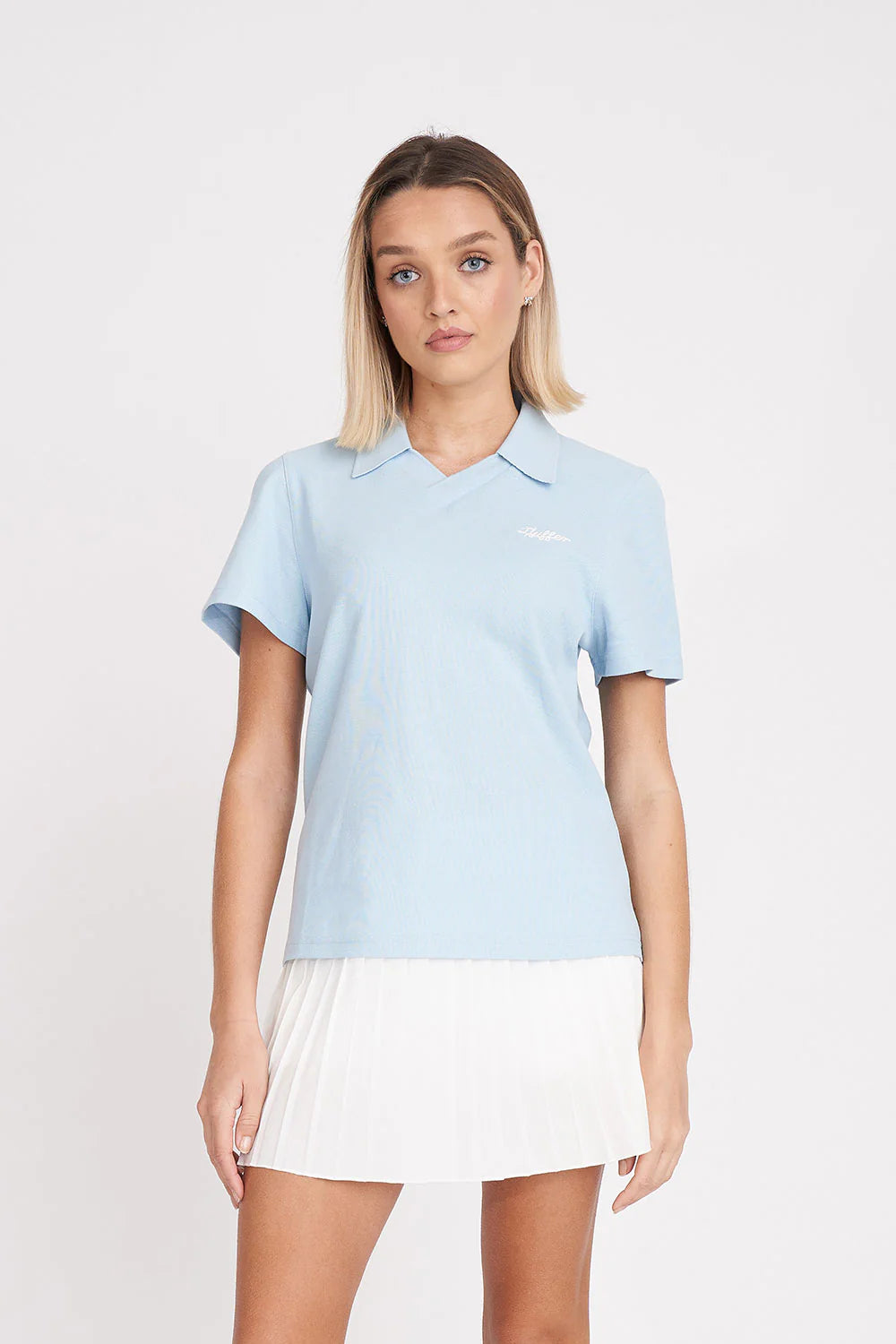 Huffer Birdie SS Polo Ice Blue/Chalk