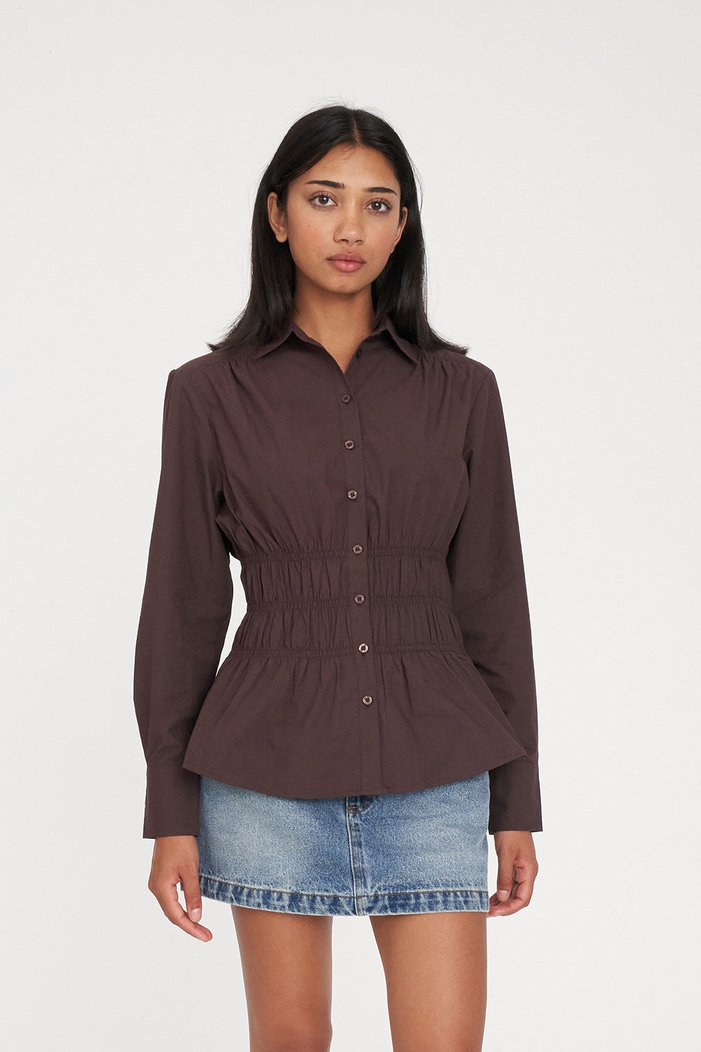 Huffer Ada Shirt Chestnut