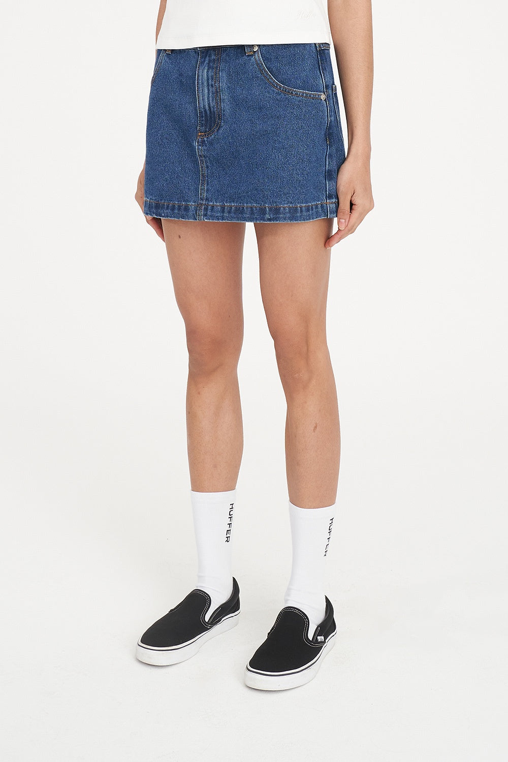 Huffer 97 Denim Mini Skirt Rodeo Blue