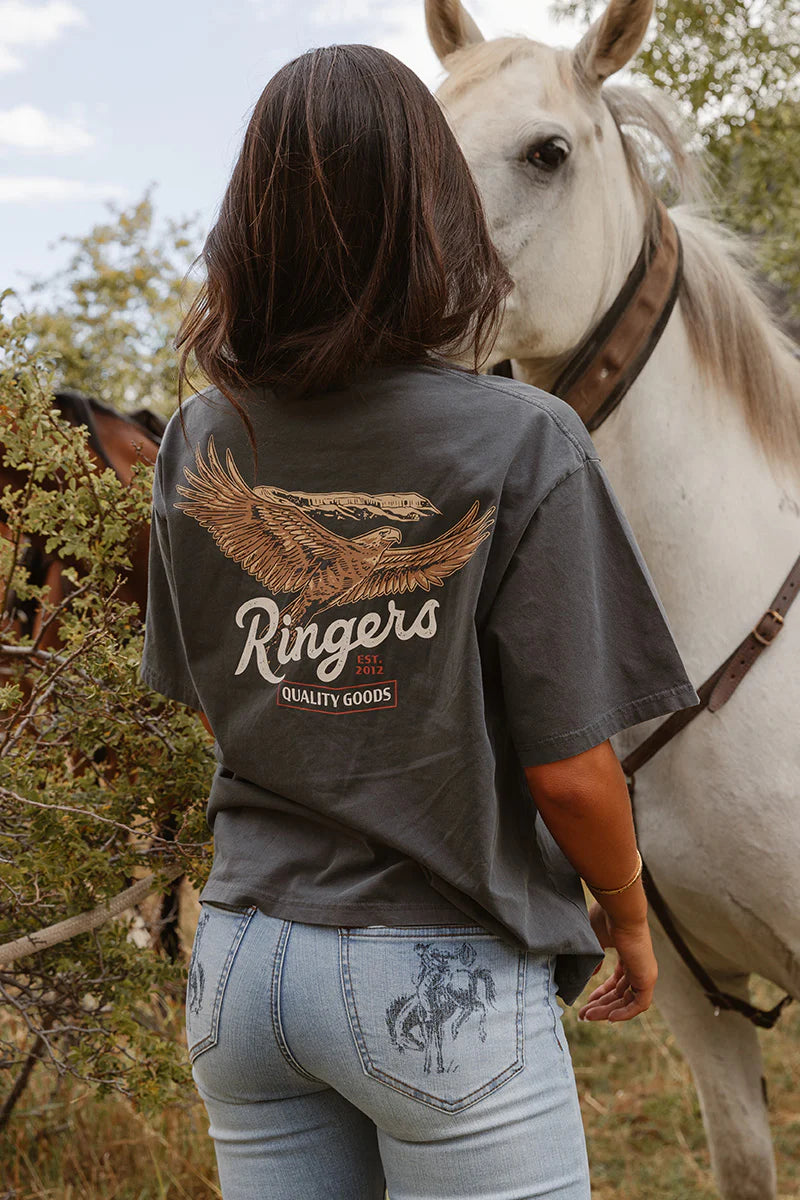 Ringers Western Eureka Womens Oversized T- Shirt - Washed Black