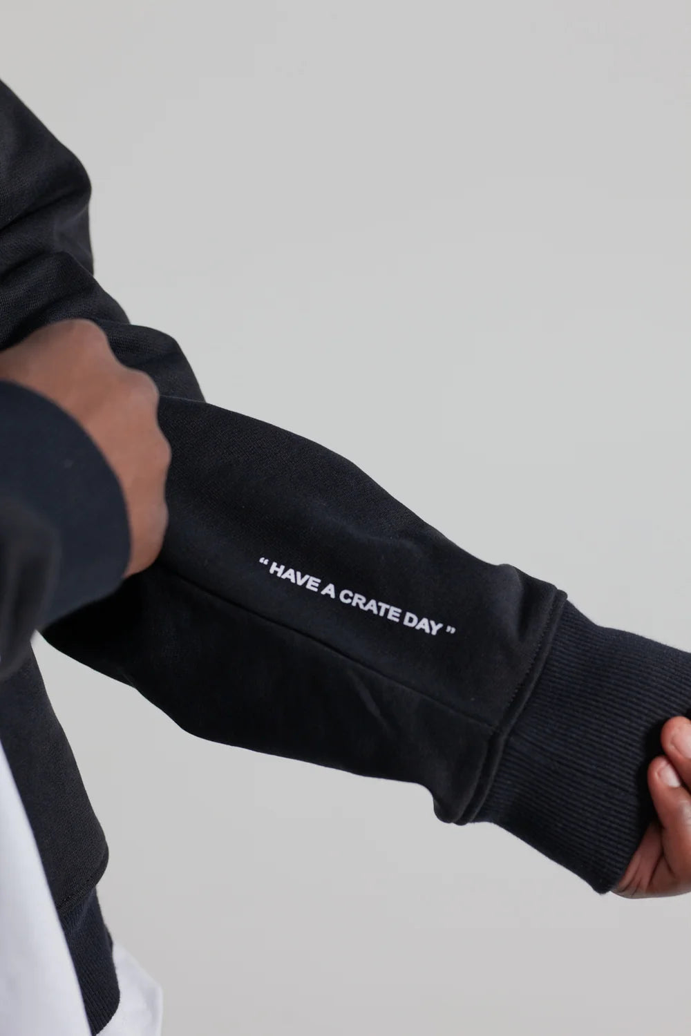 Crate Zip Up Box Fit Hoodie Black