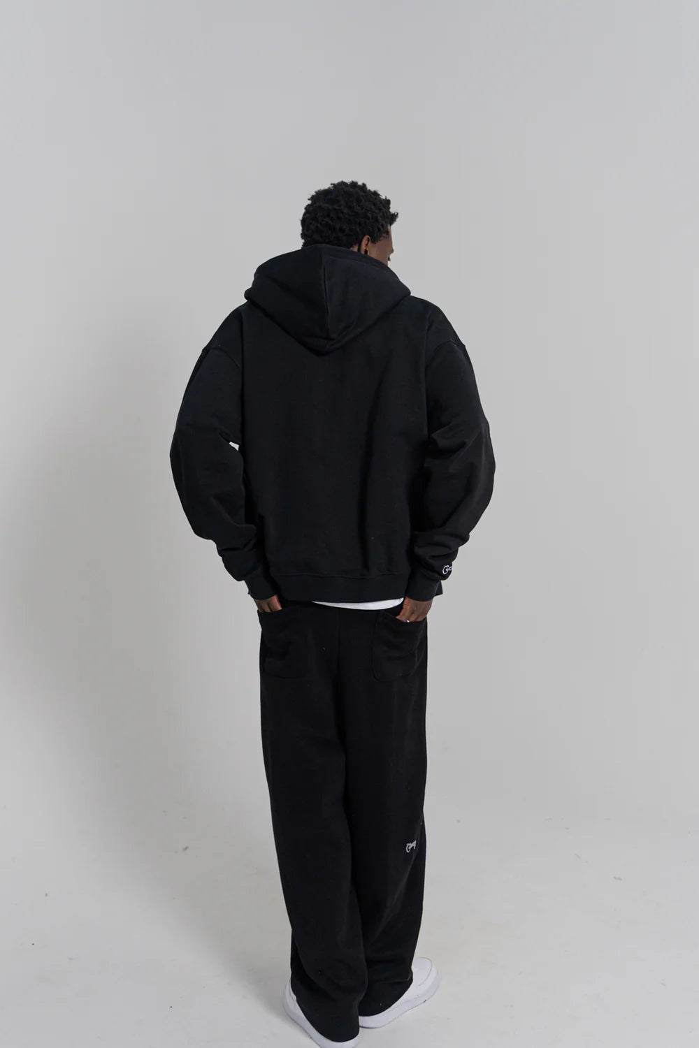 Crate Zip Up Box Fit Hoodie Black