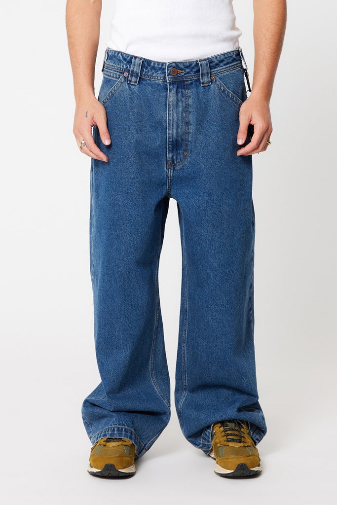 Abrand A7 Mega Baggy Gavin Emb Mid Vintage Indigo