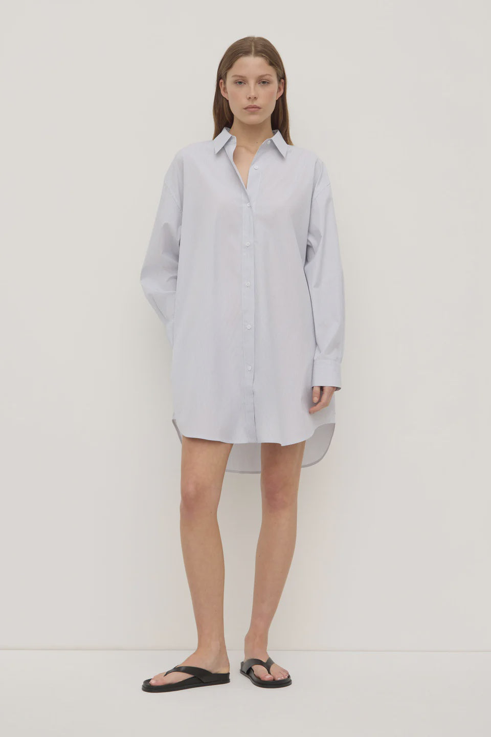 Assembly Label Cora Stripe Shirt Dress White/Navy Stripe