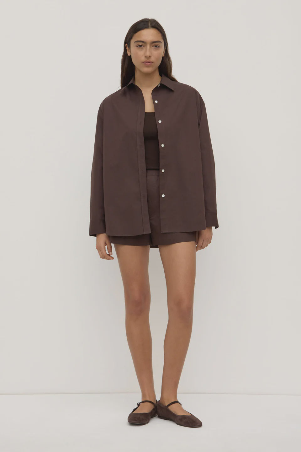 Assembly Label Marigold Poplin Long Sleeve Shirt Ganache