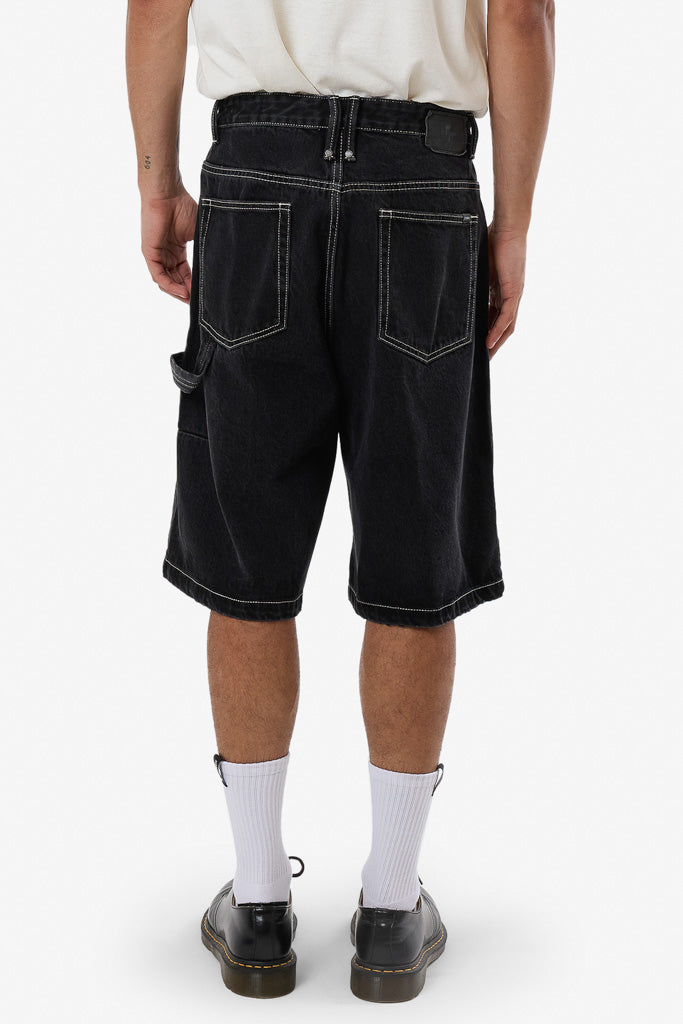 Thrills Big Slacker Denim Short Aged Black