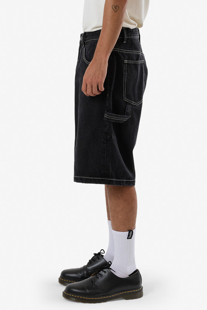 Thrills Big Slacker Denim Short Aged Black