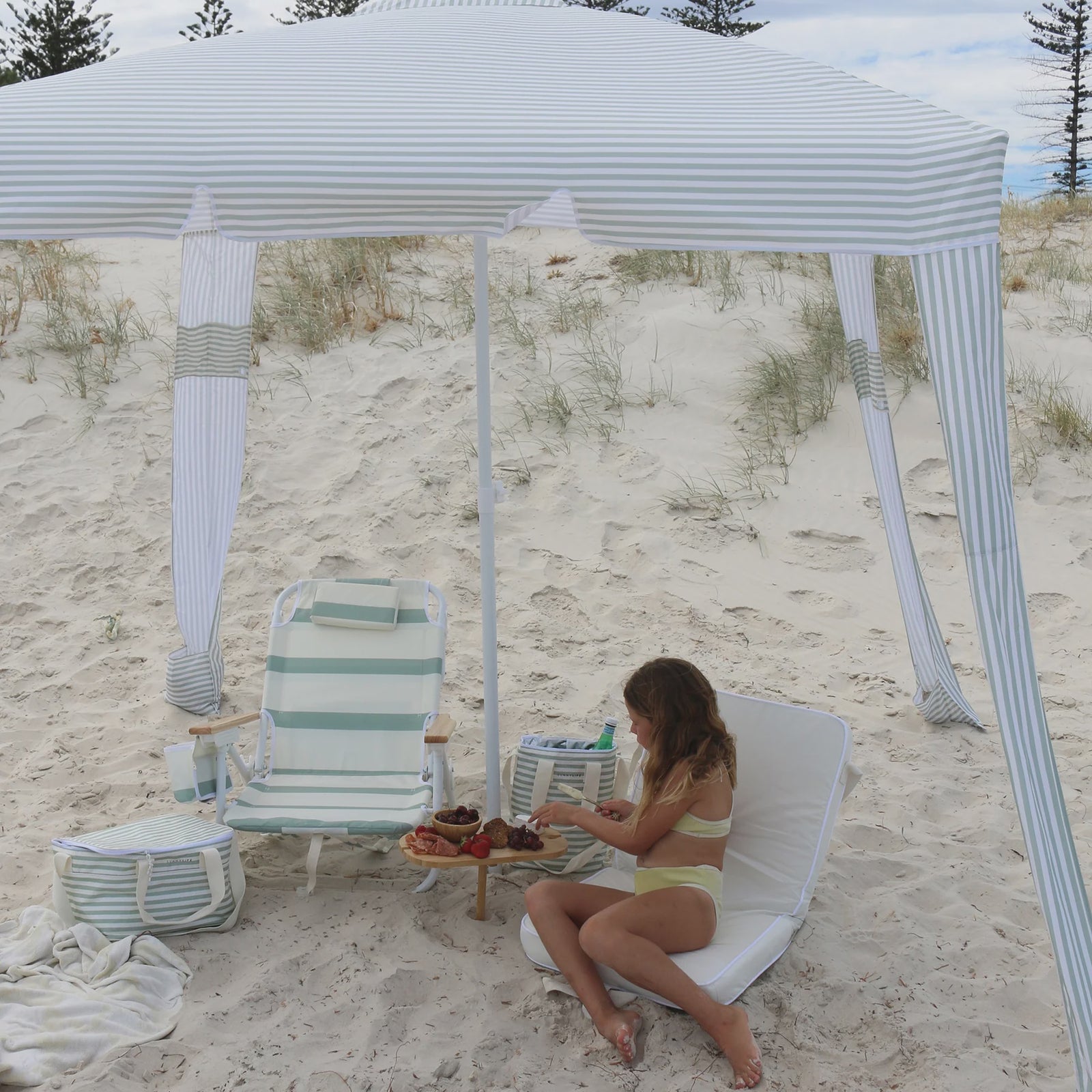 Sunnylife Beach Cabana Sea Sage Stripe