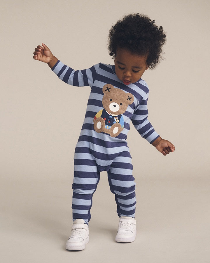 Huxbaby College Hux Blue Stripe Romper