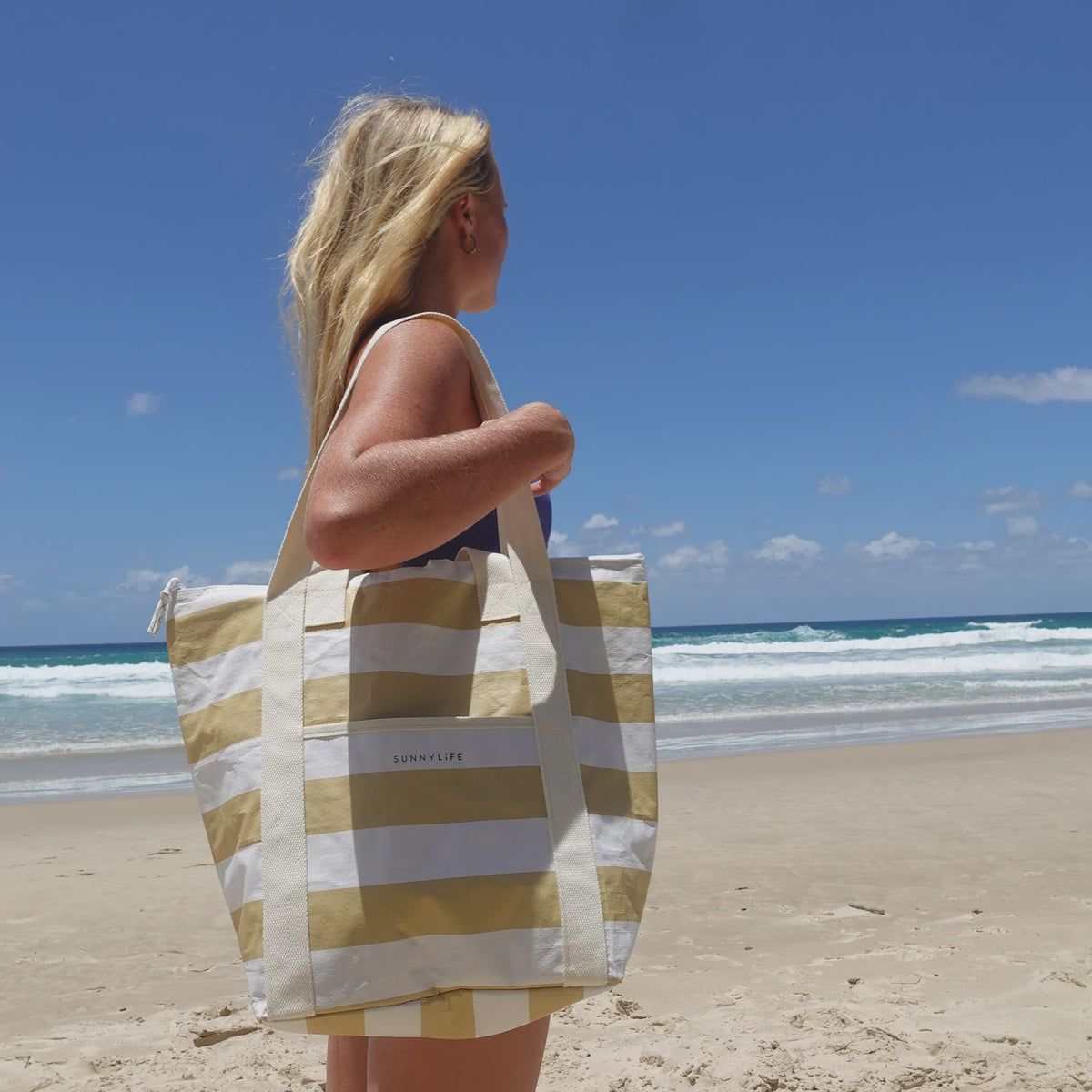 Sunnylife Light Cooler Tote Butternut Stripe