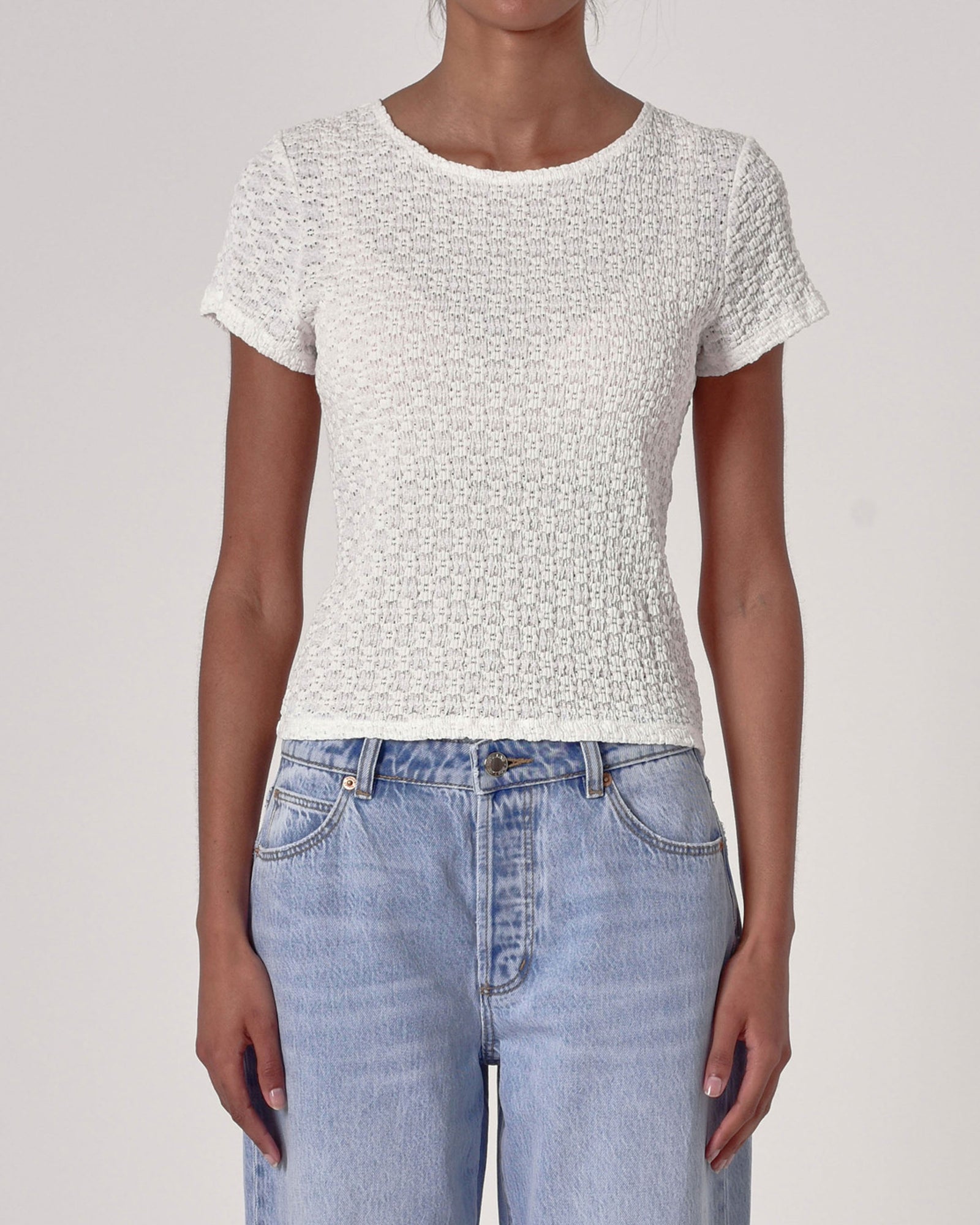 Rollas Daisy Lace Tee Vintage White