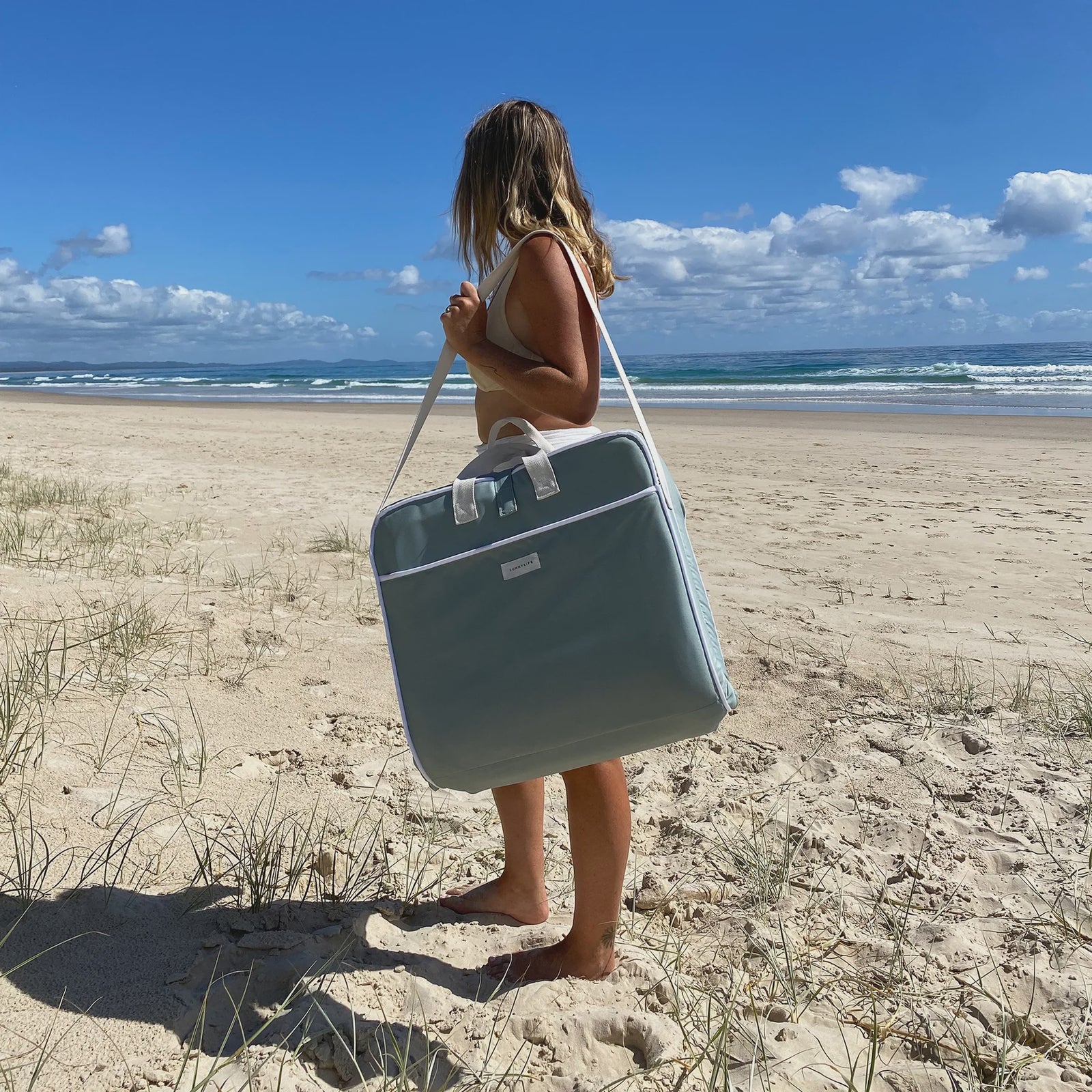 Sunnylife Take Anywhere Folding Chair Sea Sage