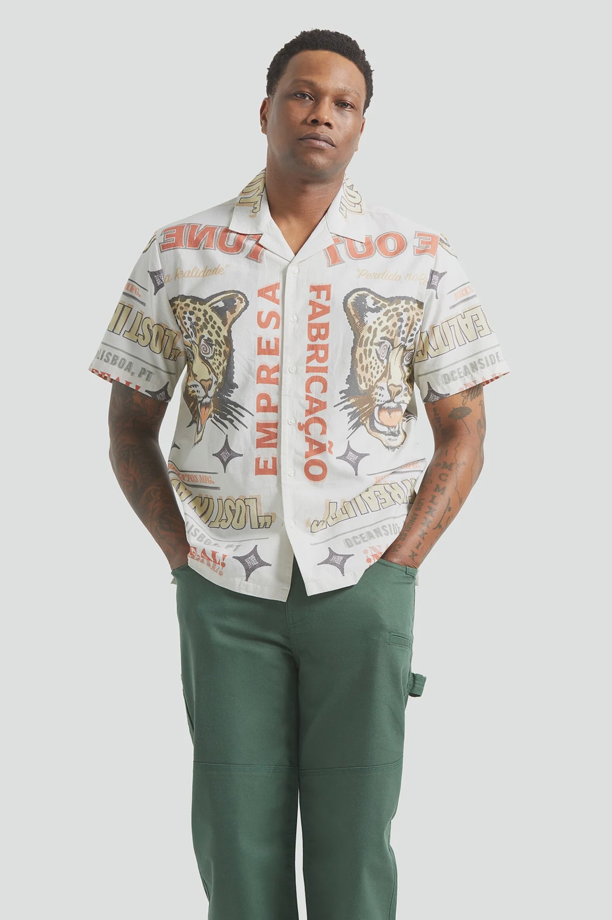 Brixton Get Away Short Sleeve Woven Shirt Lost In Reality