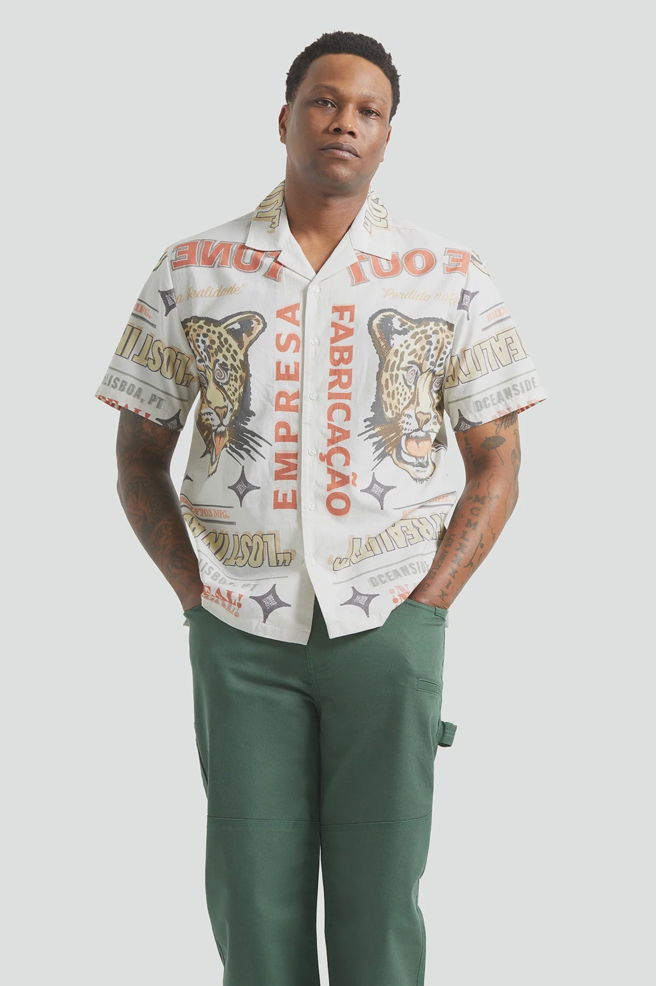 Brixton Get Away Short Sleeve Woven Shirt Lost In Reality