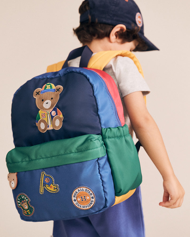 Huxbaby Colour Block Varsity Backpack Blue/Green