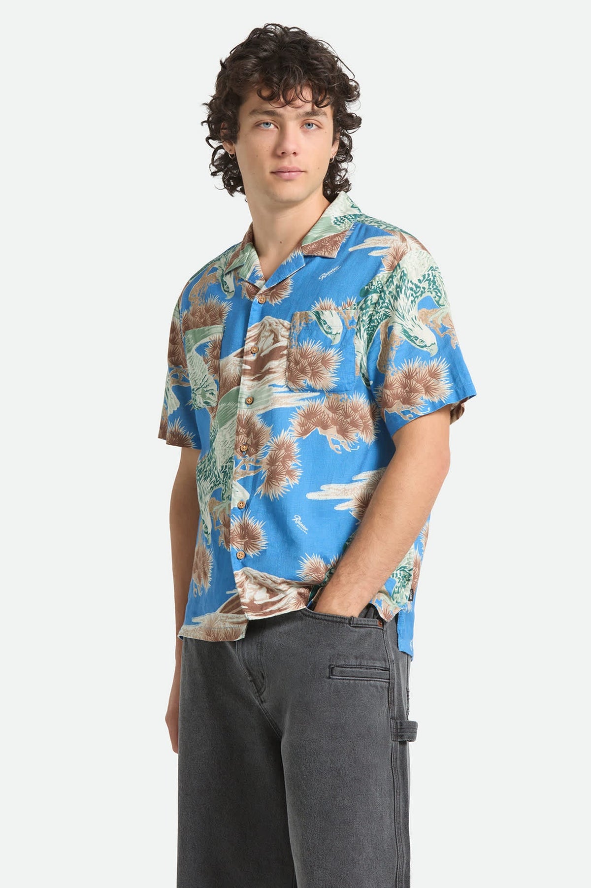 Brixton Rainer X Brixton Short Sleeve Woven Shirt Blue Sky