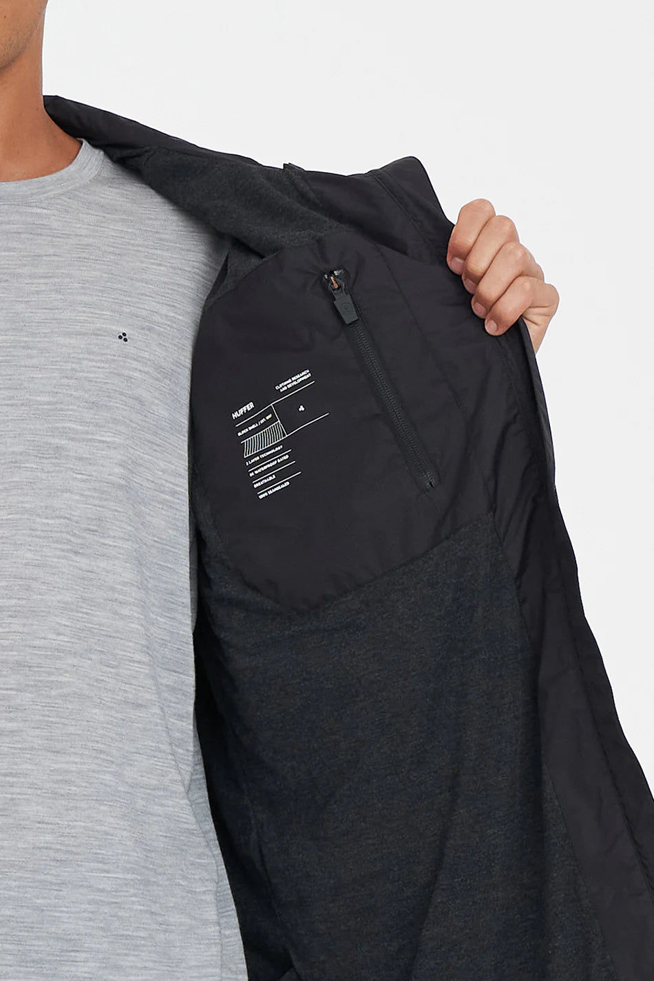 Huffer Mens Block Shell Jacket Black