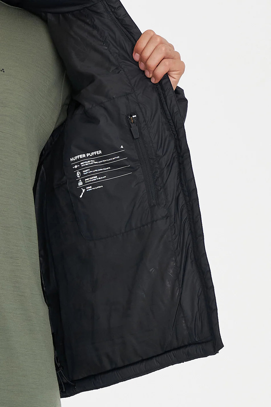 Huffer Mens Rider Puffer Jacket Black