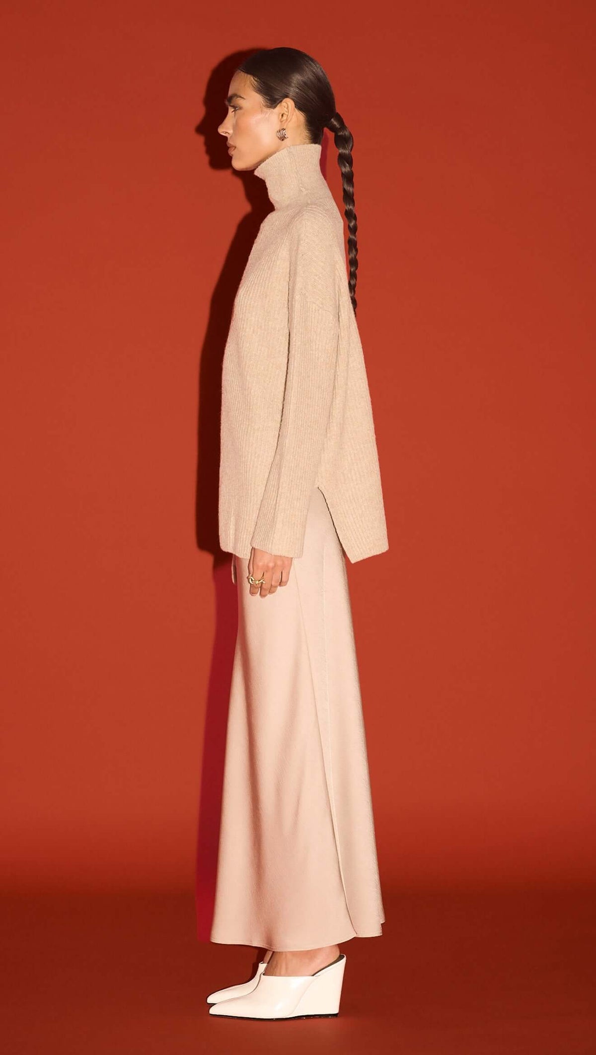 Staple The Label Sabine Roll Neck Jumper Oatmeal