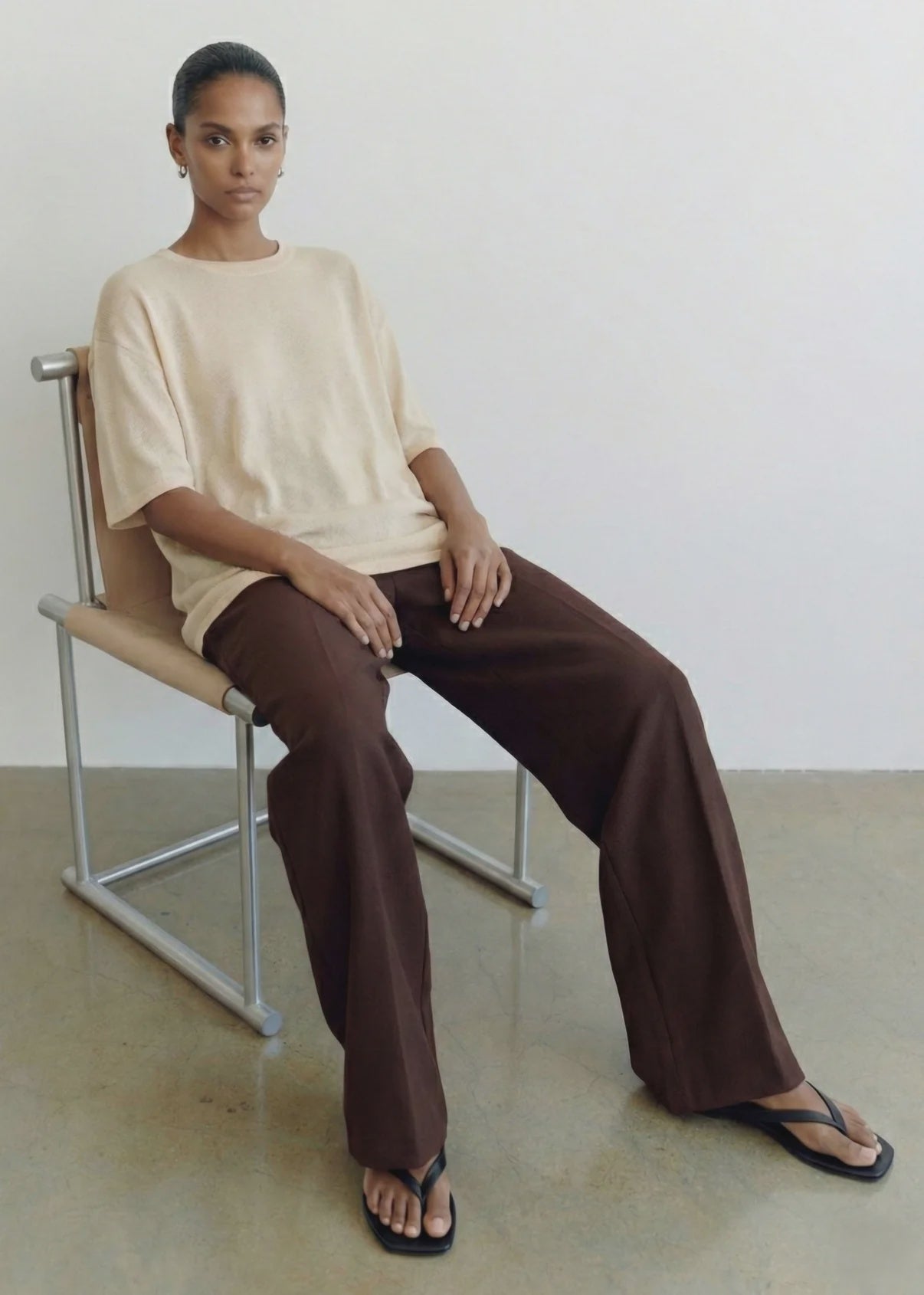 Staple the Label Orla Oversized Knit Tee White