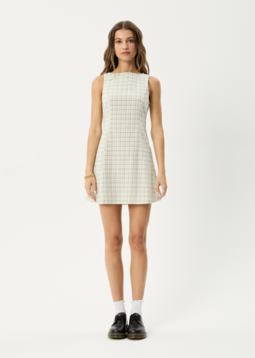 Afends Legacy - Seersucker Mini Dress - Boa Check
