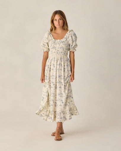 Rylee + Cru Womens Lexi Dress Ocean Toile
