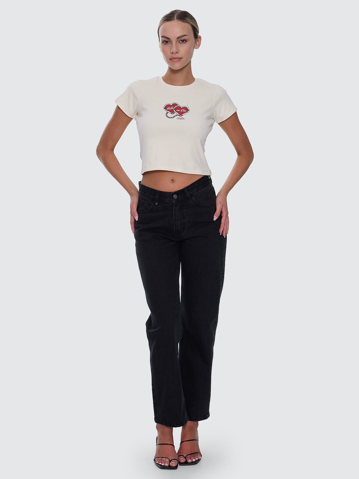 Thrills Stevie Mid Rise V Waist Straight Jean Aged Black