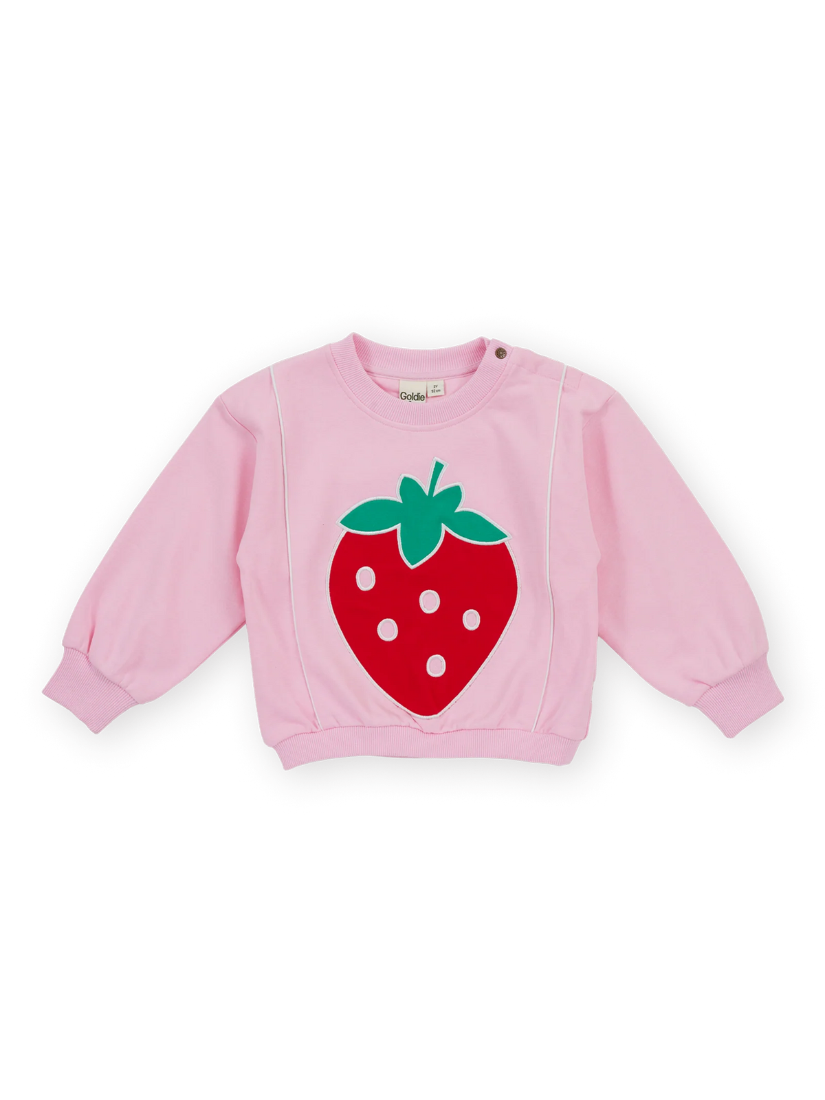 Goldie + Ace Jumbo Strawberry Piped Sweater Pink
