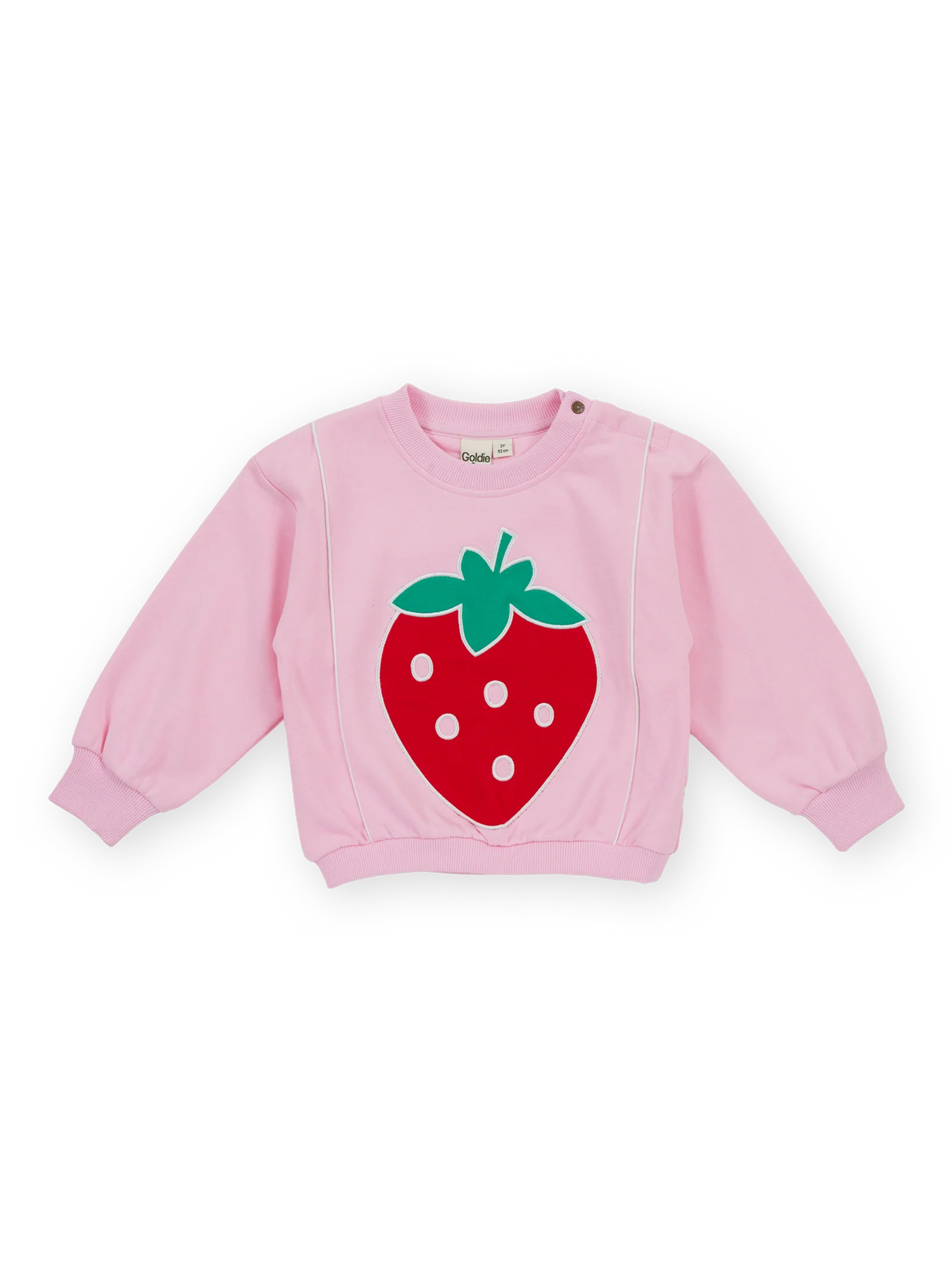 Goldie + Ace Jumbo Strawberry Piped Sweater Pink