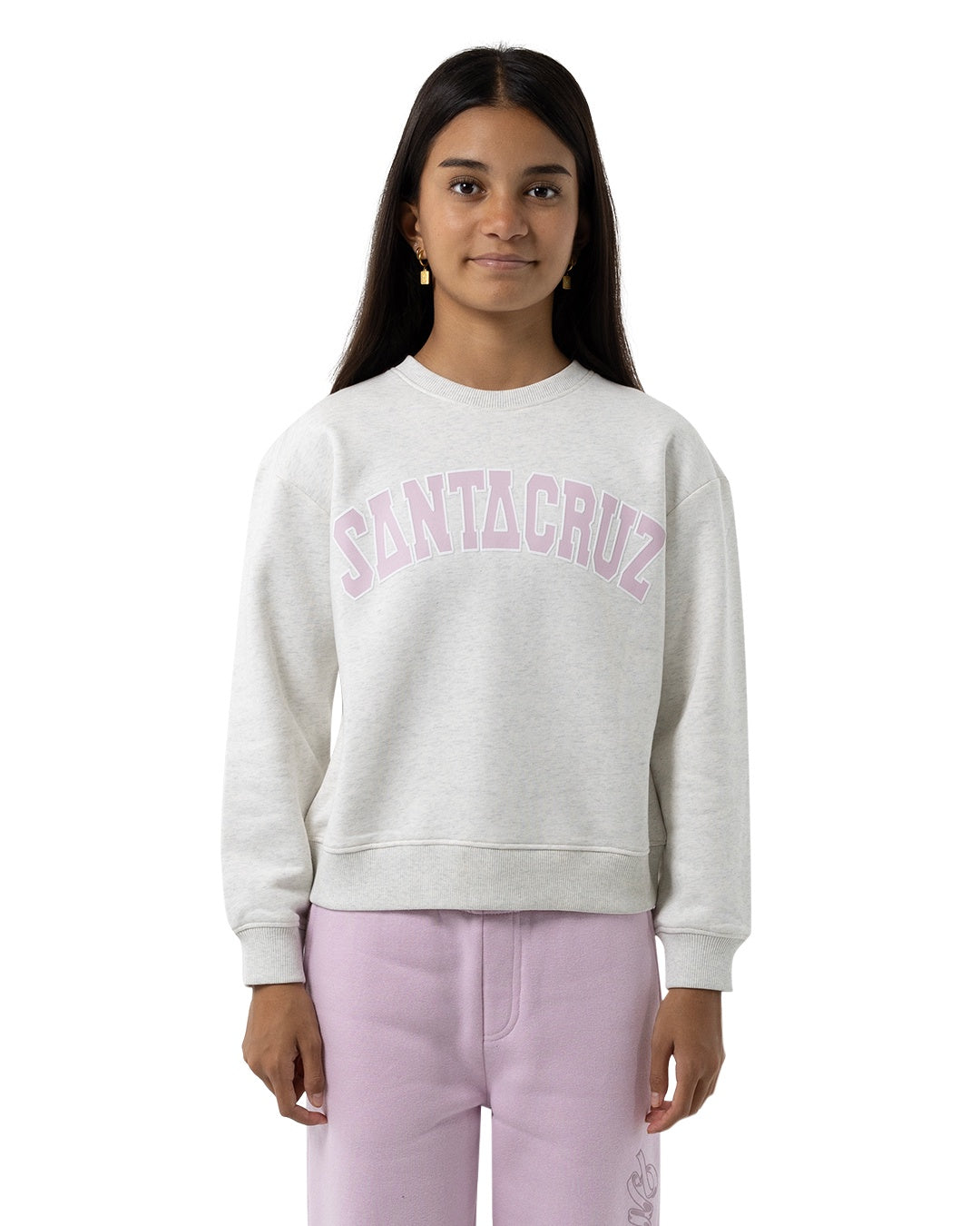 Santa Cruz Youth Collegiate Strip Front Sweater White Marle