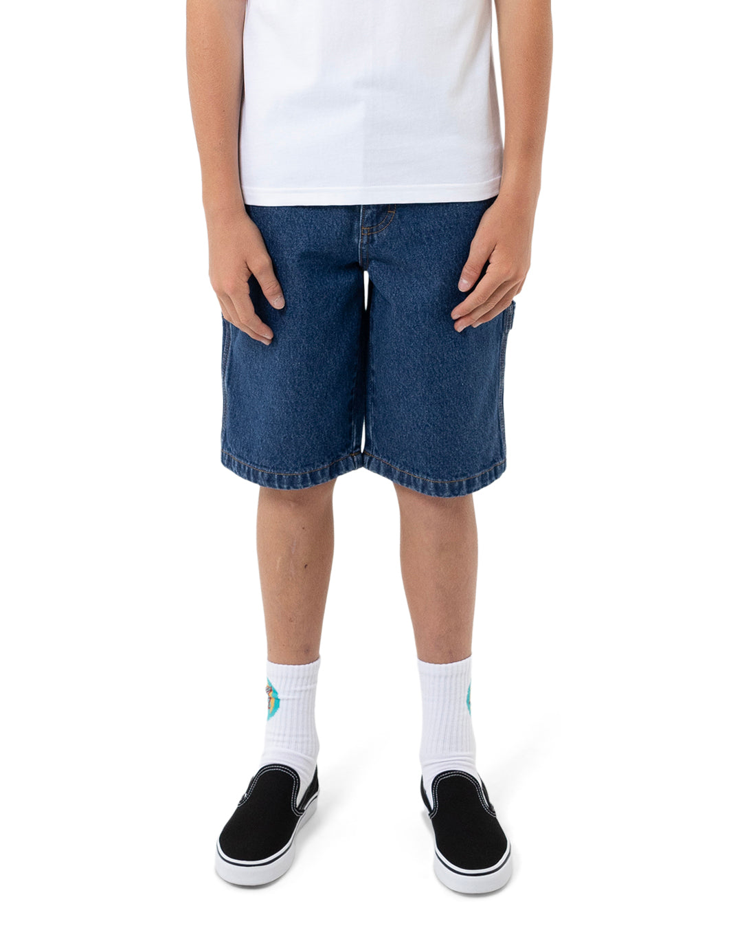 Santa Cruz Youth Classic Dot Carpenter Jean Short, Baggy Carpenter Jean Short