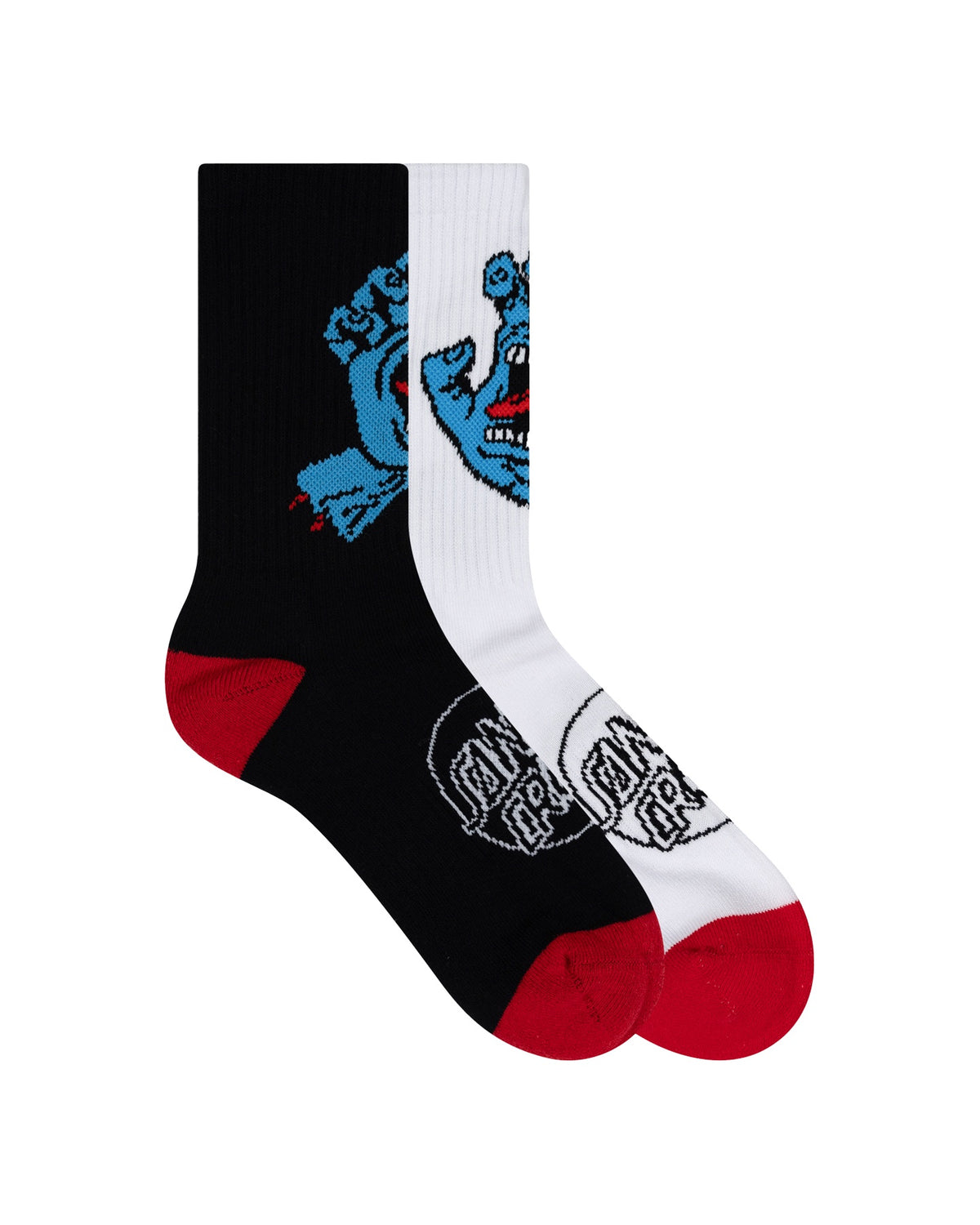 Santa Cruz Youth Opus Screaming Hand Long Crew Sock 2-8 Boys 2 Pack