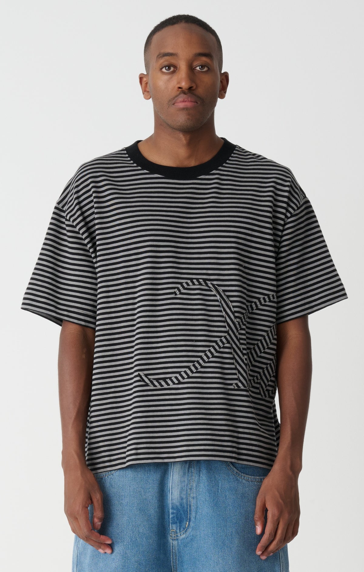 XLARGE Phantom Gorilla Tee Grey Stripe