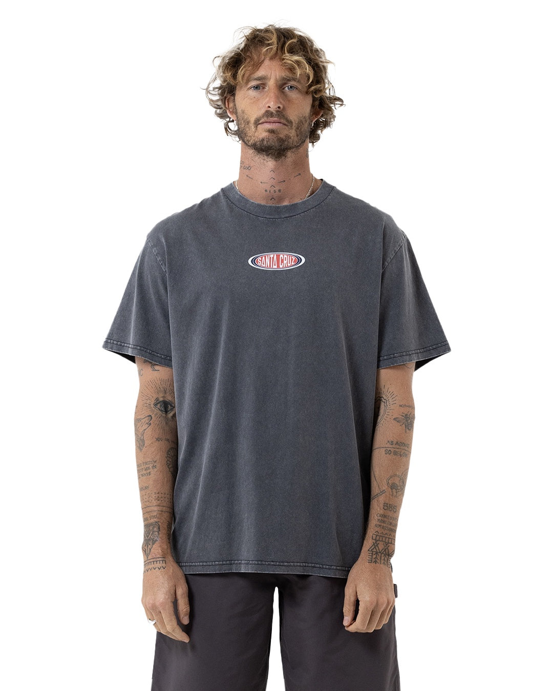 Santa Cruz Region Centre Tee - Box Fit - Washed Off Black