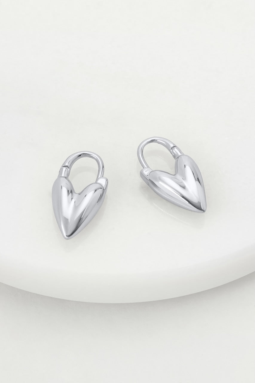 Zafino Jess Heart Hoop - Silver