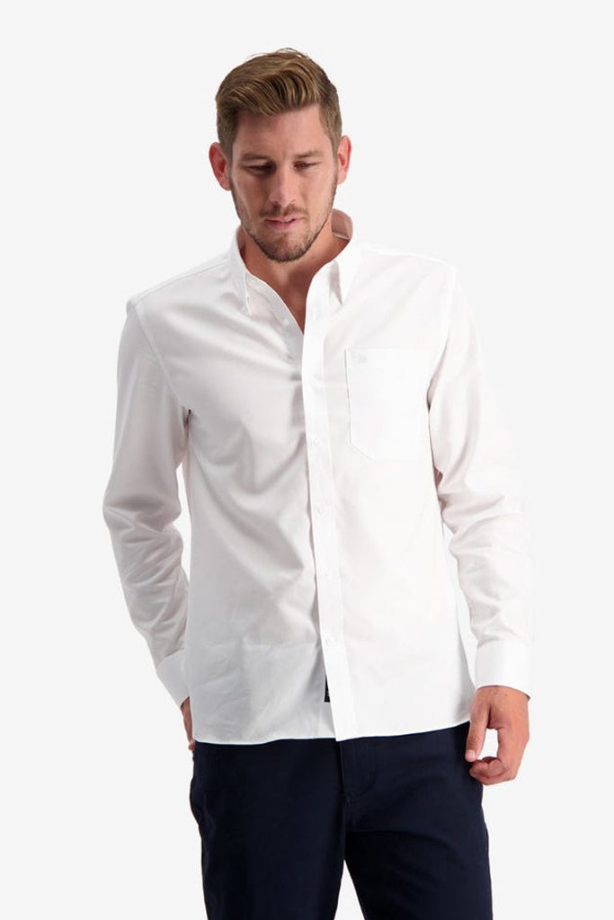 Swanndri Barrington L/S Shirt Self Stripe White