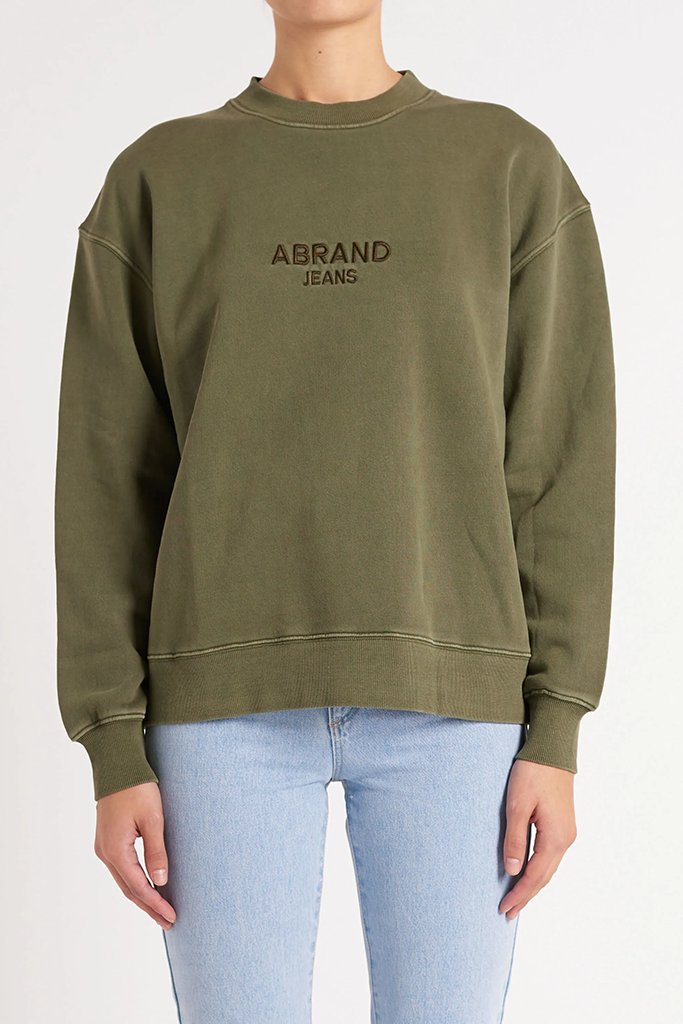 Abrand A 90S Relaxed Crew Army Green