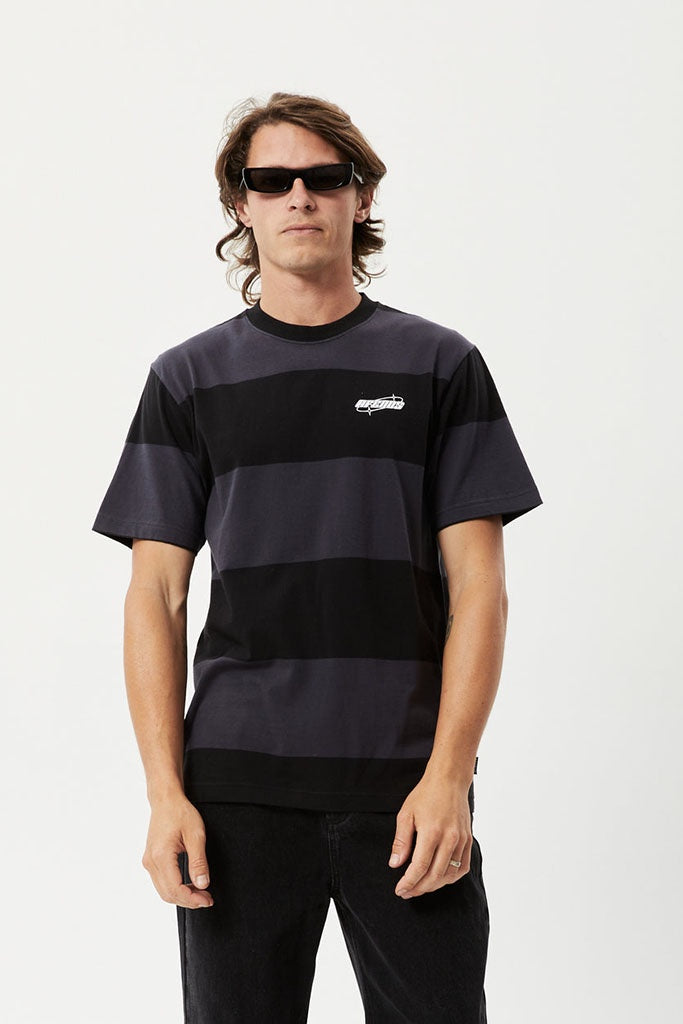 Afends Continual - Recycled Retro Graphic Logo T-Shirt - Black Stripe