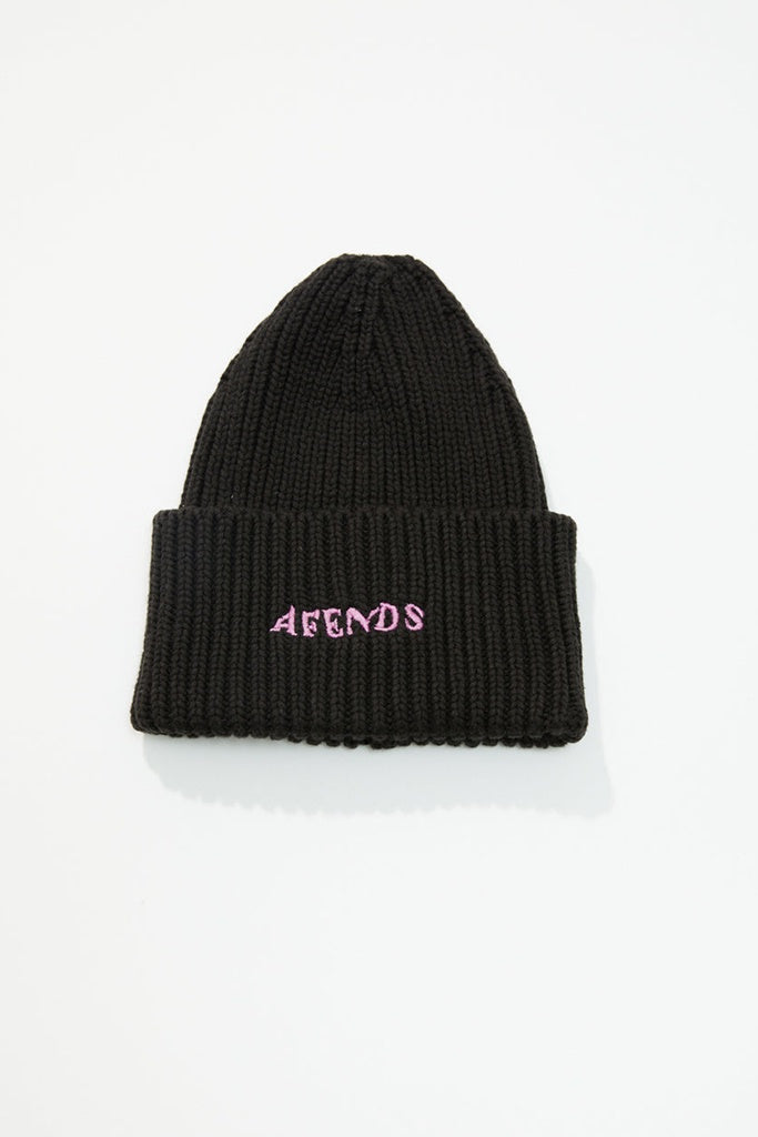 Afends Day Dream Ribbed Beanie Black