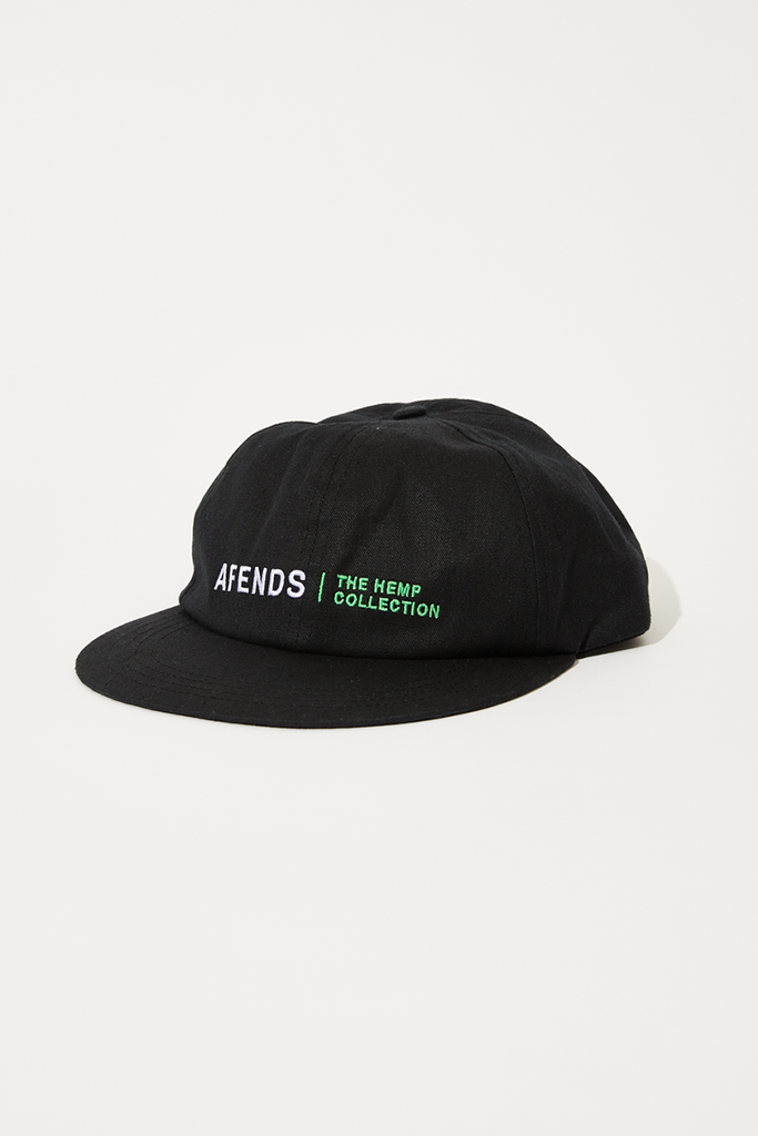 Afends Horizon - Recycled 6 Panel Cap - Black - Harry and Her