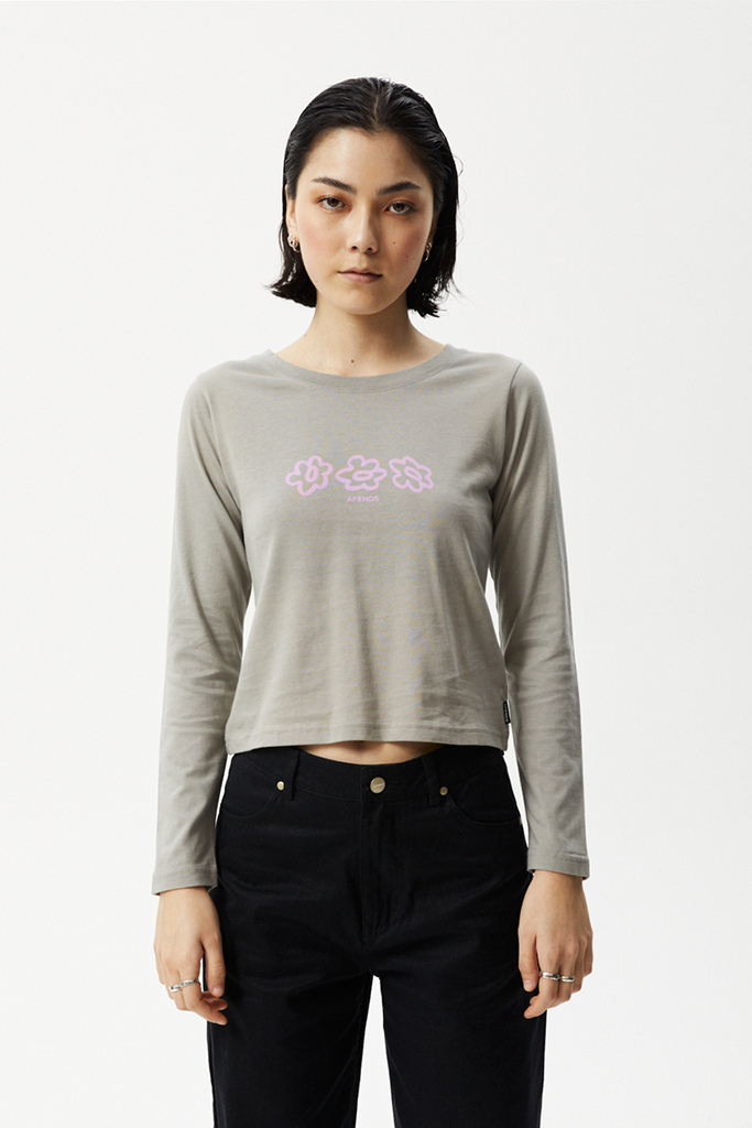 Afends Lily Long Sleeve Graphic T-Shirt Olive