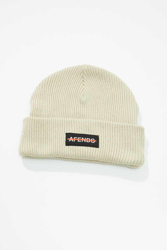 Afends Liquid Ribbed Beanie Cement
