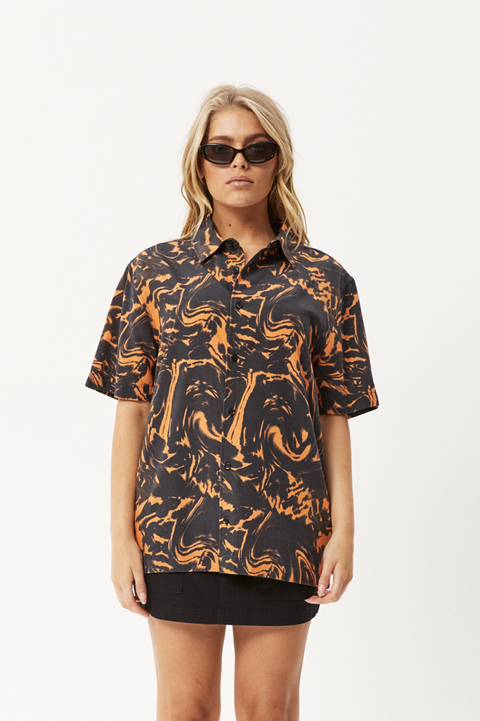 Afends Marble Recycled Short Sleeve Shirt Black
