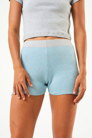 Afends Samia - Recycled Knit Bike Shorts - Sky Blue