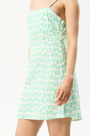 Afends Swan - Hemp Mini Dress - Lime Green
