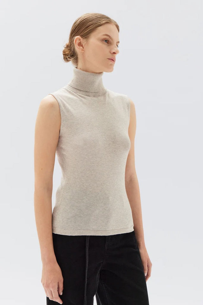 Assembly Marcella Cotton Cashmere Top Oat Marle