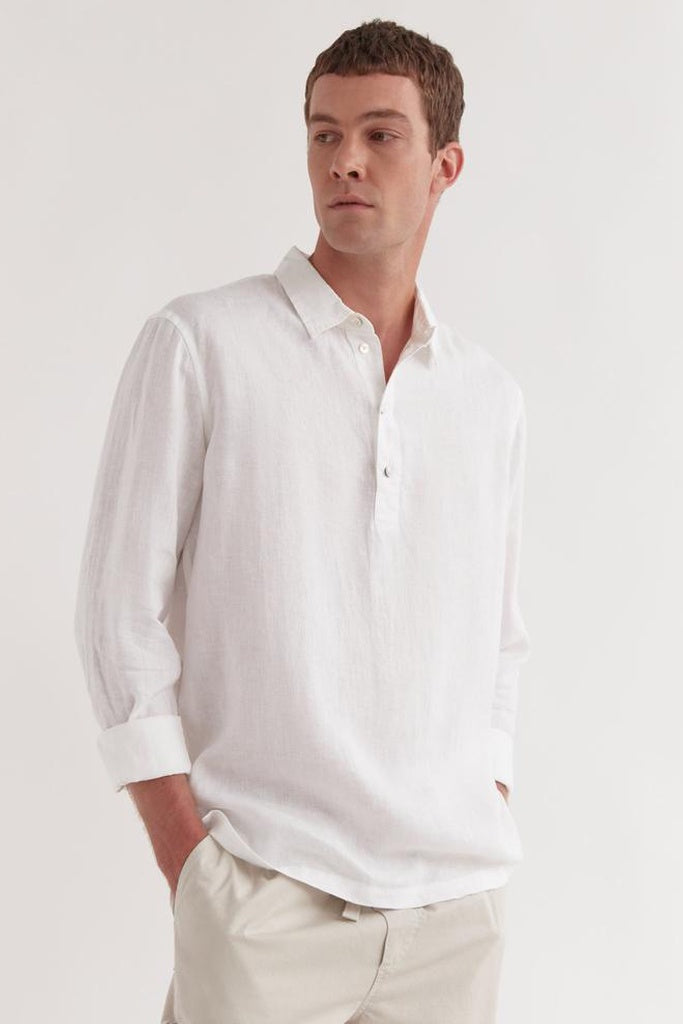 Assembly Zeke Linen L/S Shirt White