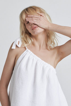Bare  by Charlie Holiday One Shoulder Top White