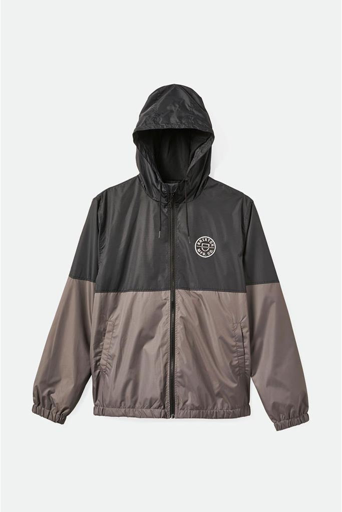 Brixton Claxton Crest LW Zip Hood Jacket Black/Charcoal