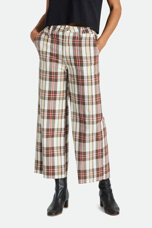 Brixton Victory Wide Leg Pant Off White / Dark Earth